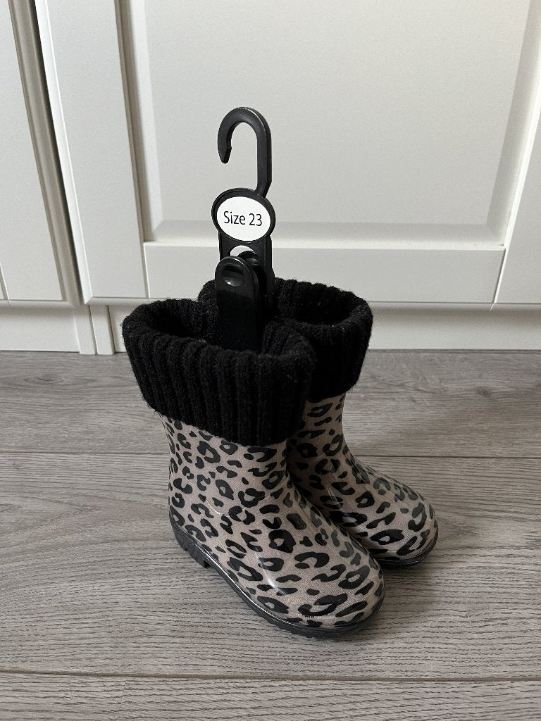 Prenatal regenlaars panter print maat 23, Meisje, Ophalen of Verzenden, Prenatal, Laarzen