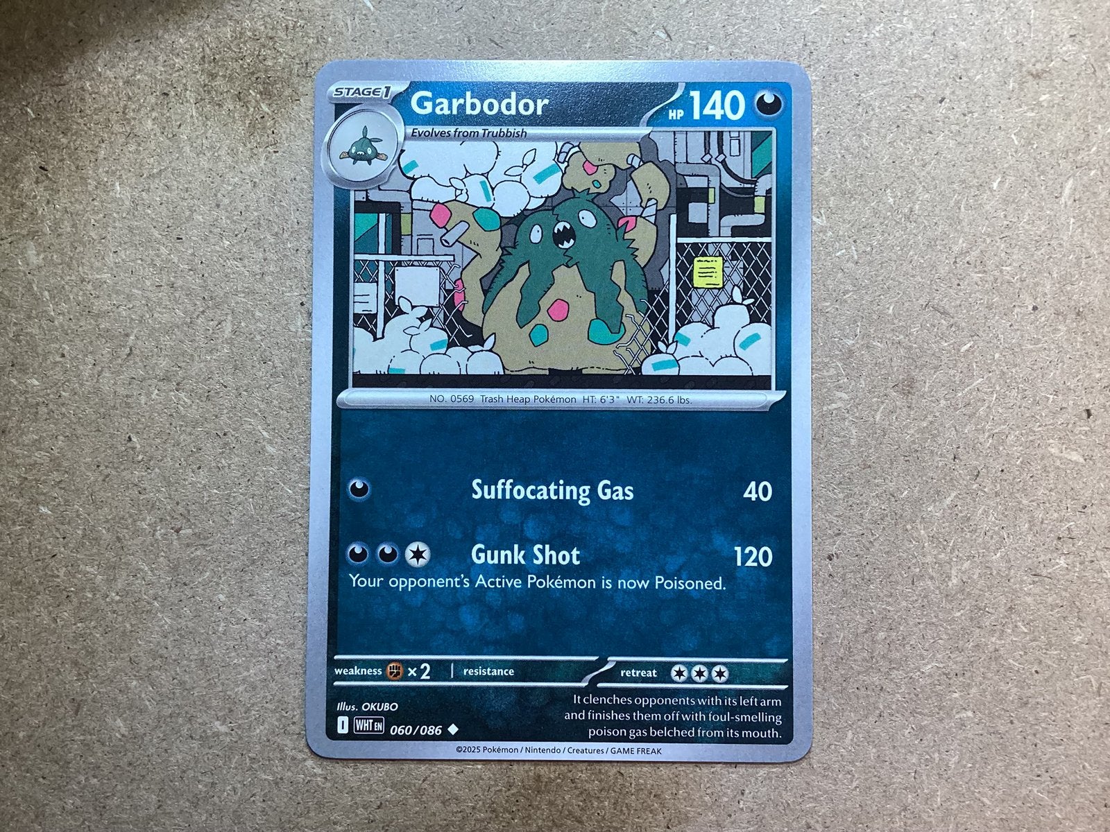 1x Garbodor [WHT 060/086] (Near Mint), Ophalen of Verzenden, Zo goed als nieuw, Losse kaart