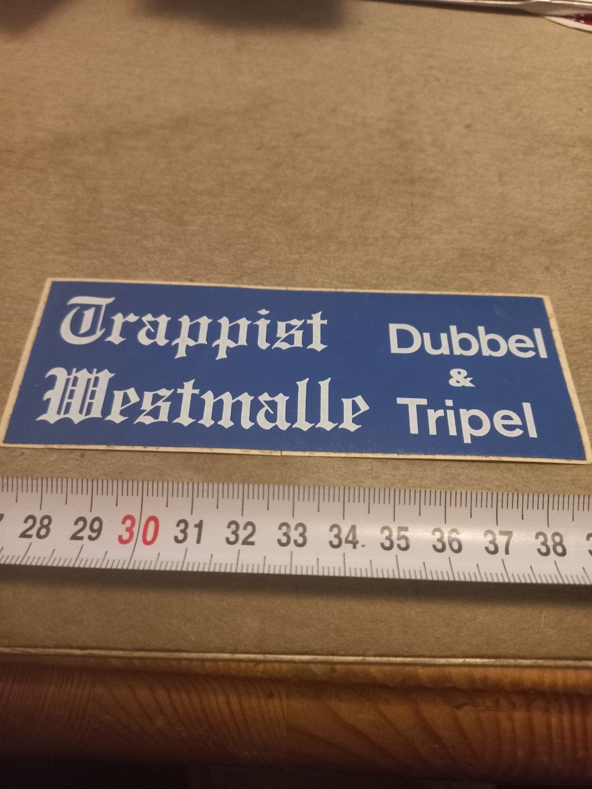 Trappist Westmalle Dubbel & Tripel sticker/reclamebord, Ophalen of Verzenden, Gebruikt, Reclamebord