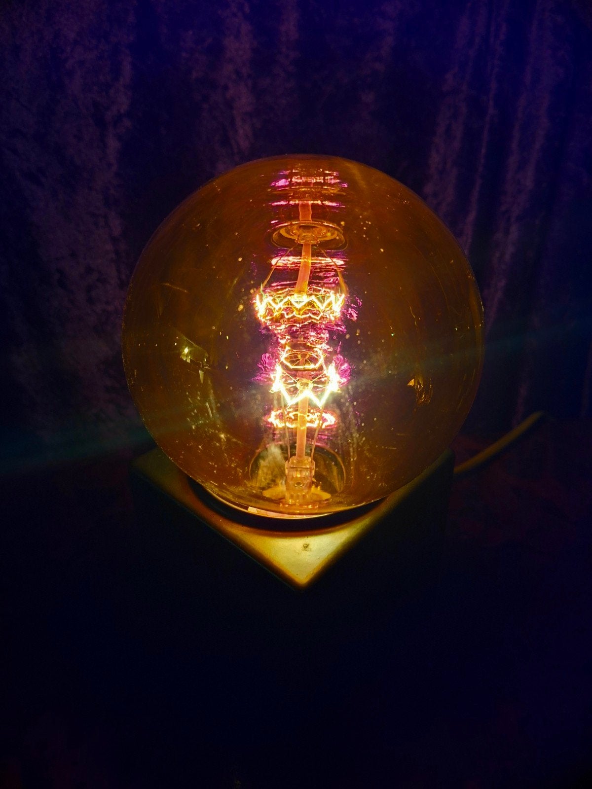 Vintage Space Age Philips kubuslamp goud 70s, Ophalen of Verzenden
