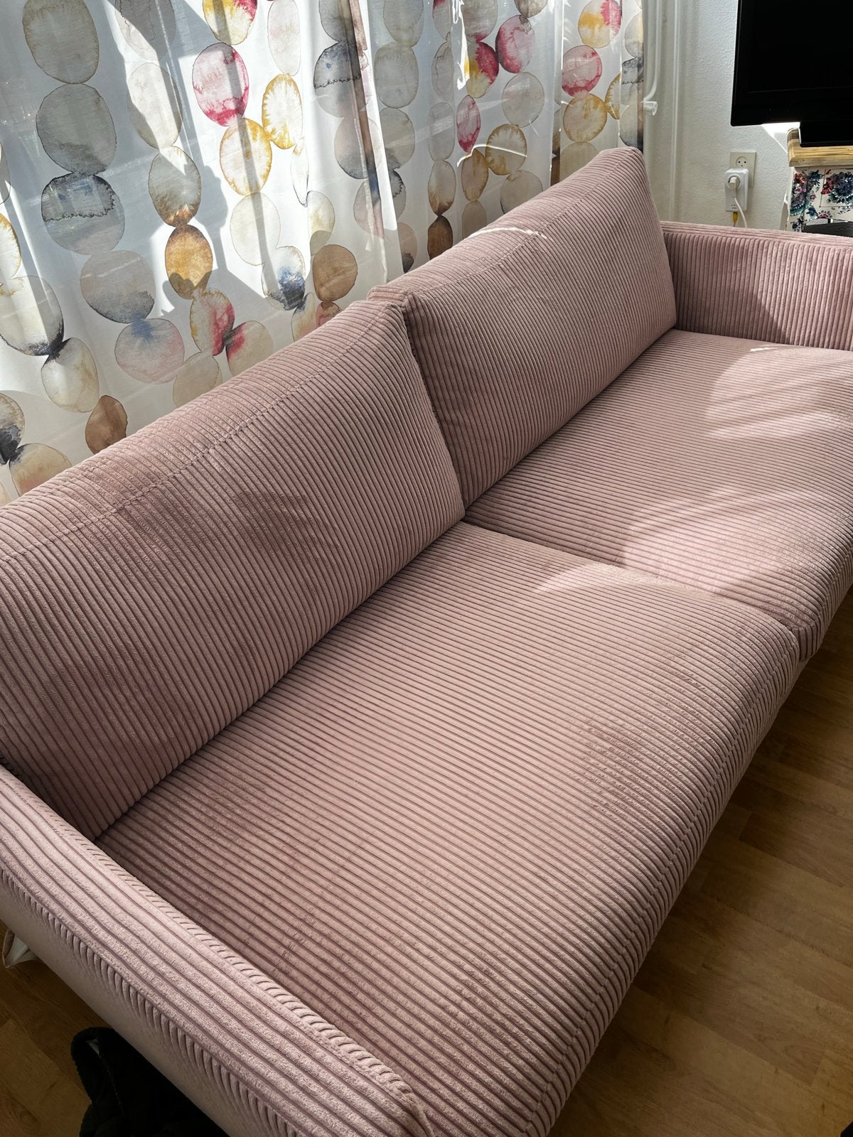 Zo goed als nieuw oud roze bankje - 190x75x40 cm, Ophalen, 150 tot 200 cm, Driepersoons, 75 tot 100 cm