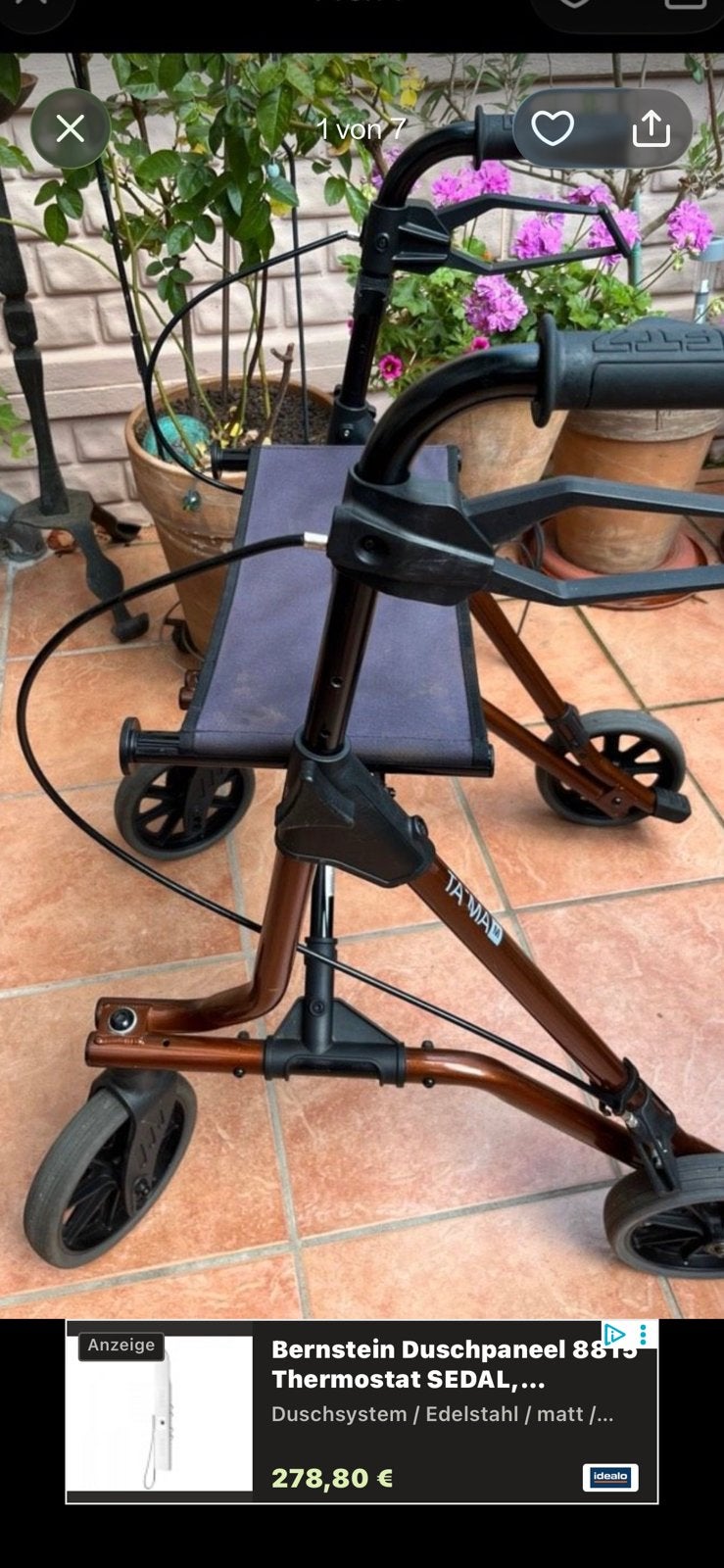 Aluminium Rollator Dietz Taima M, Ophalen, Zo goed als nieuw