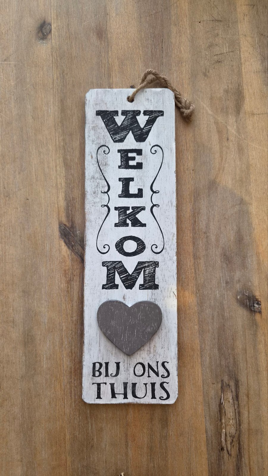 Welkom bij ons thuis - Houten decoratiebord, Ophalen of Verzenden, Nieuw