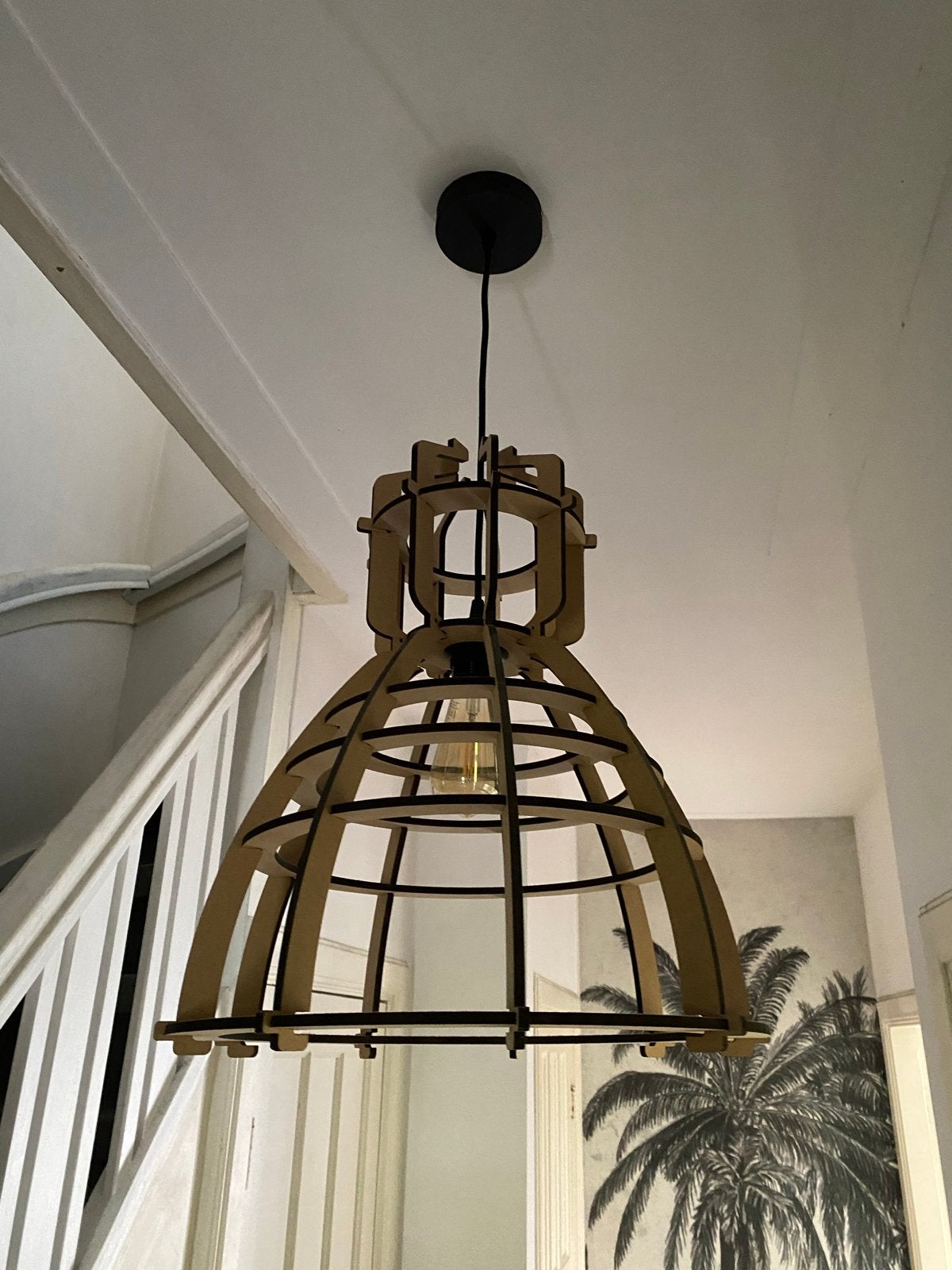 Hanglamp No.19 MDF - Ontwerp Olaf Weller - Industrieel, Ophalen, Gebruikt, Hout