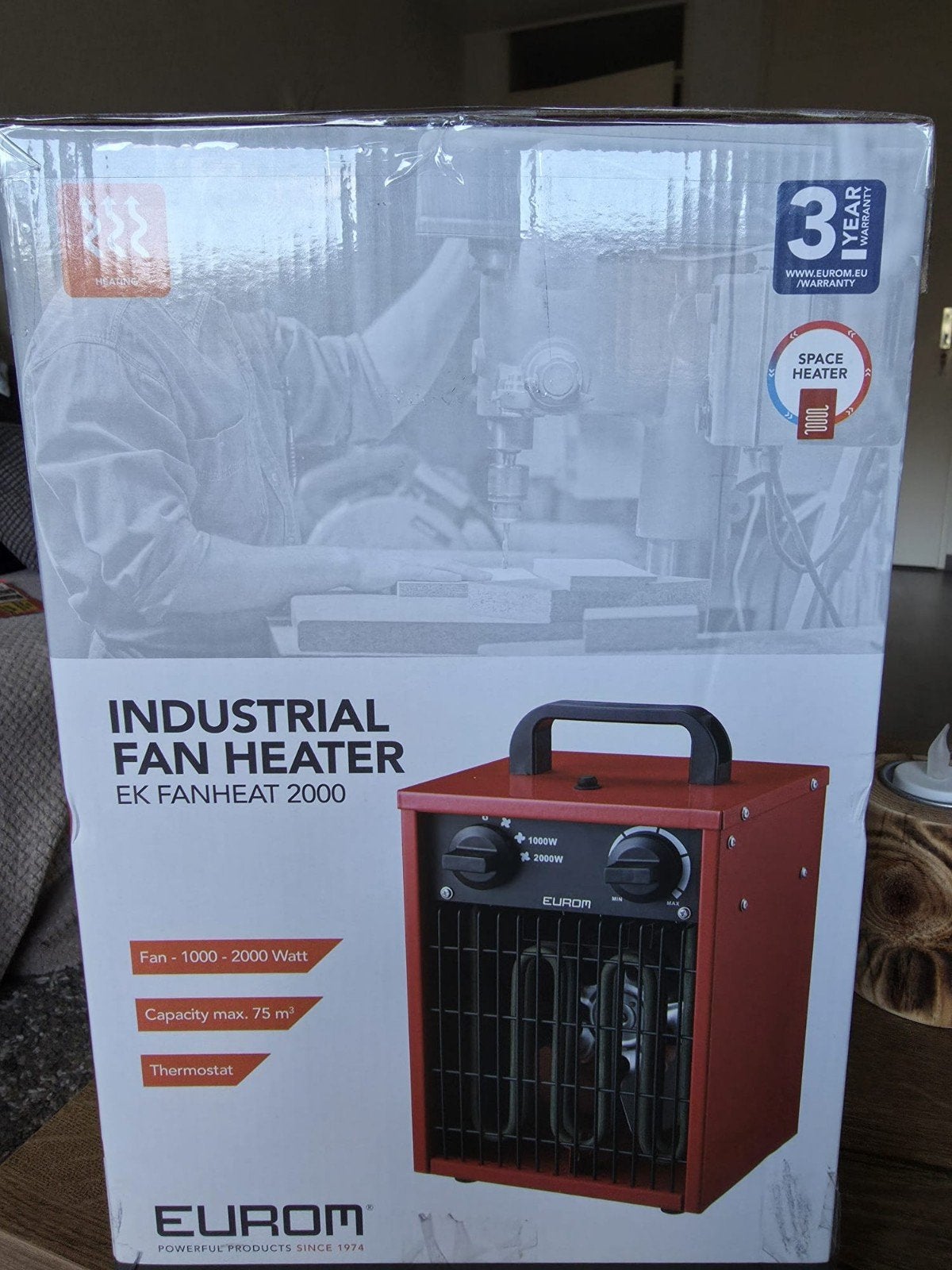 Eurom EK Fanheat 2000 Industriële Ventilator Kachel, Ophalen, Nieuw, 800 watt of meer, Kachel