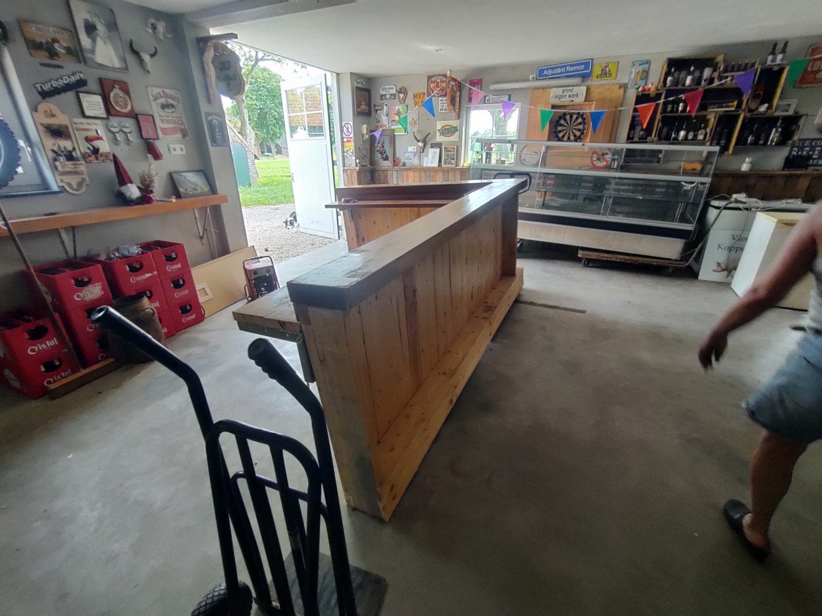 Houten bar, Ophalen, Gebruikt
