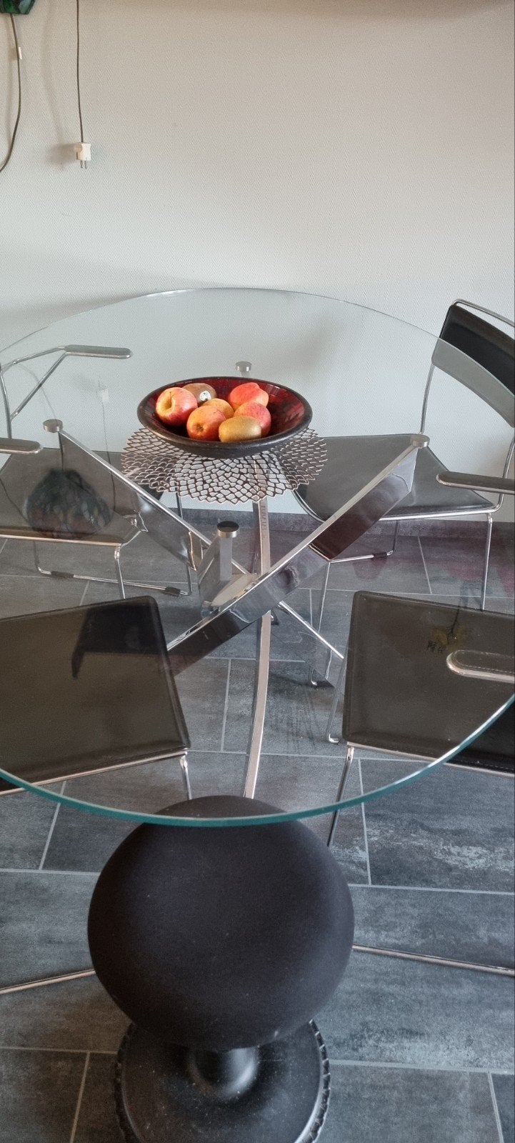 Glazen ovale eettafel 180x115 cm, Ophalen of Verzenden, Ovaal, Glas, Modern