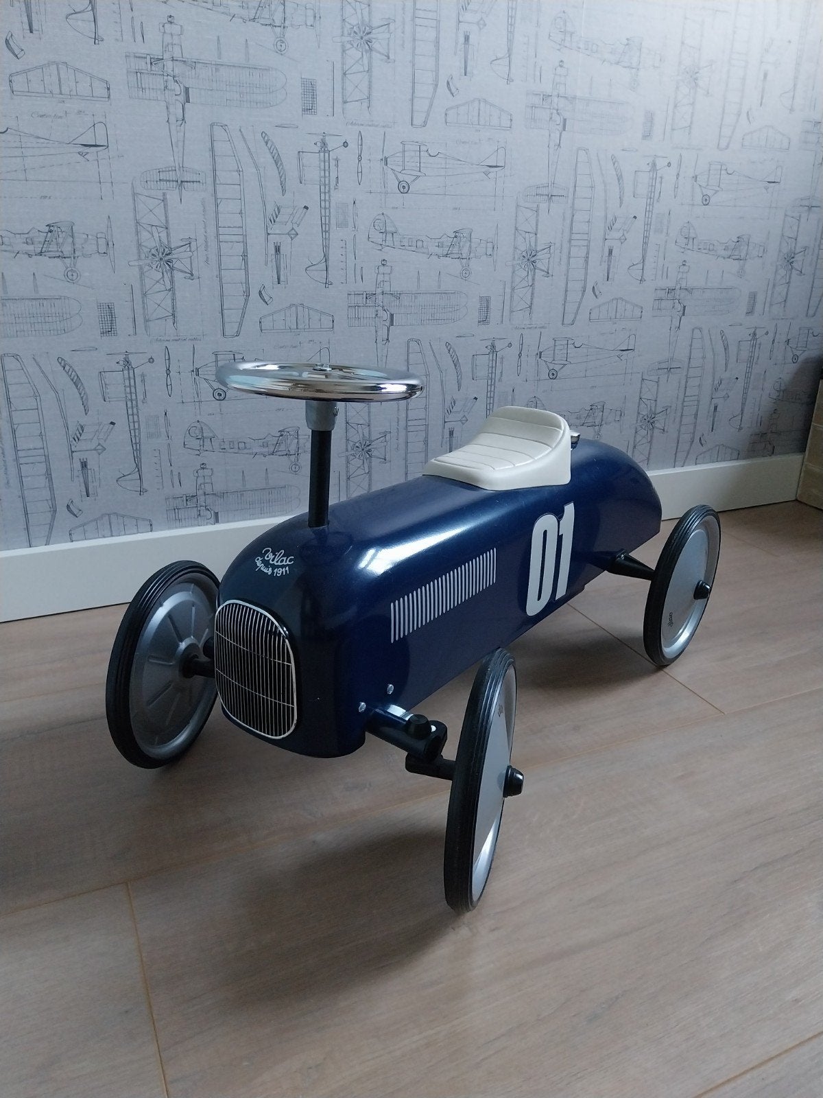 Vilac loopauto blauw - zo goed als nieuw!, Ophalen, Zo goed als nieuw
