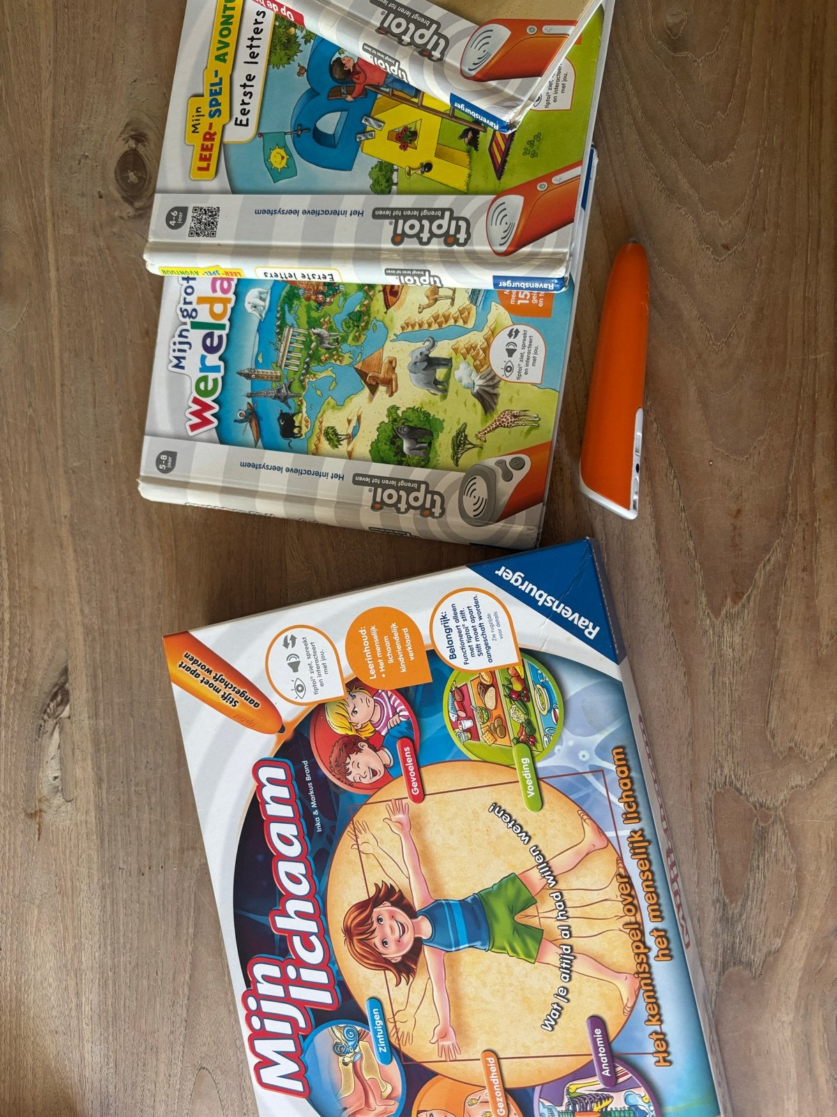 Tiptoi set met 3 boeken, spel en pen, Ophalen, Gebruikt, Taal en Lezen, Met geluid