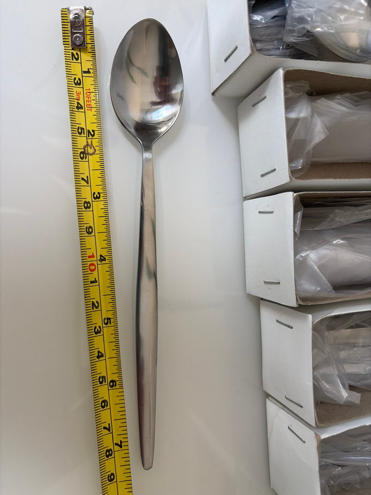 6 x 12 RVS ijslepels, sorbetlepel longdrinklepel 19 cm lang, Nieuw, Ophalen of Verzenden, Rvs of Chroom, Los bestek