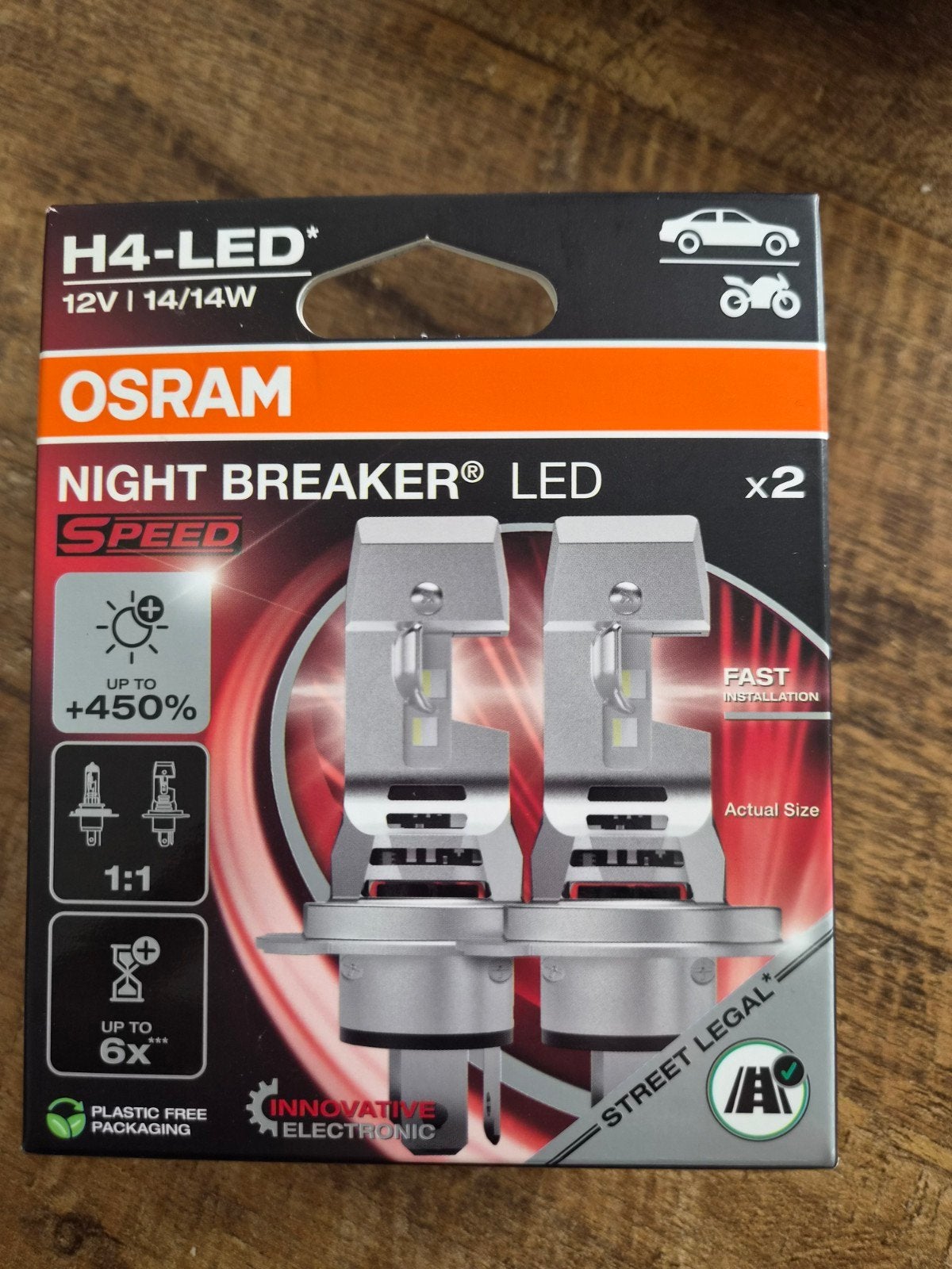 OSRAM Night Breaker LED H4 Koplampen 12V 14W (2 stuks), Ophalen, Nieuw