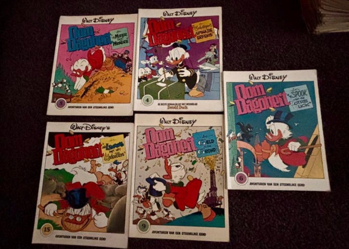 Oom Dagobert stripboeken nummer 4-5-6-9 en 15, Boeken, Stripboeken, Ophalen of Verzenden, Gelezen