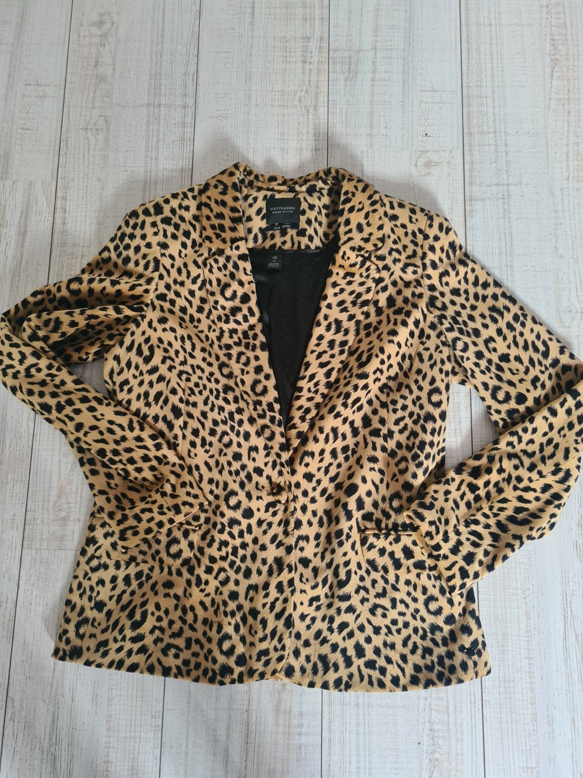 gaaf panterprint jasje colbert van Scotch&Soda mt M, Maat 38/40 (M), Bruin, Scotch & Soda, Ophalen of Verzenden