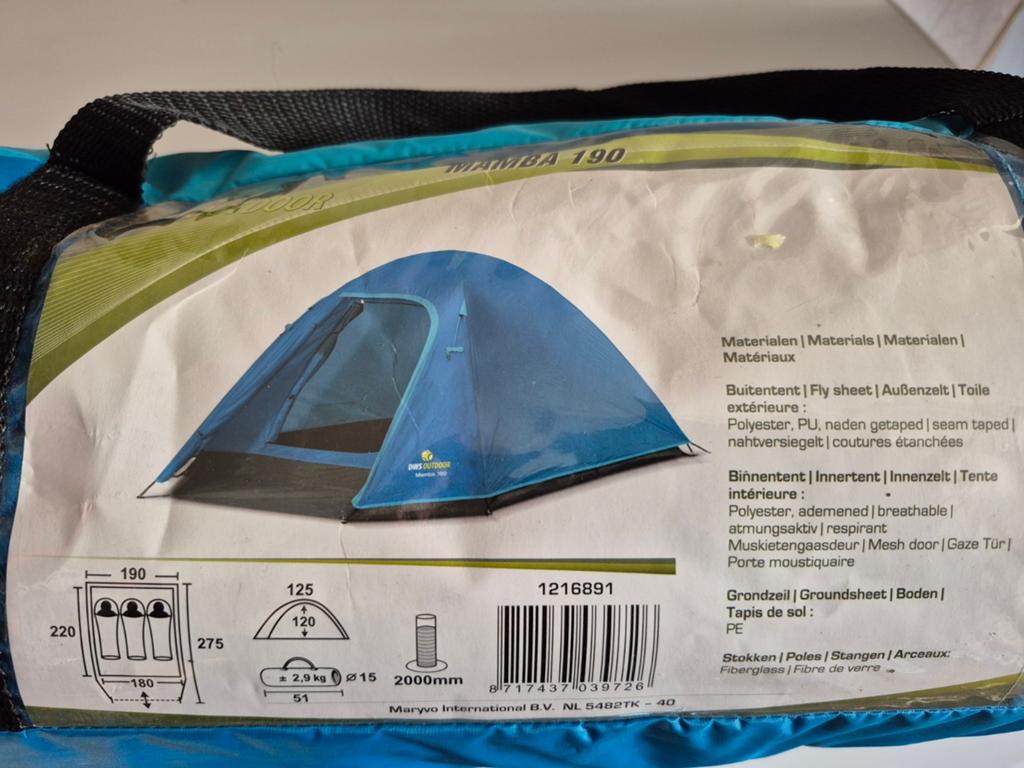 Nieuwe 3 persoons tent, Caravans en Kamperen, Tenten, Ophalen of Verzenden, Nieuw