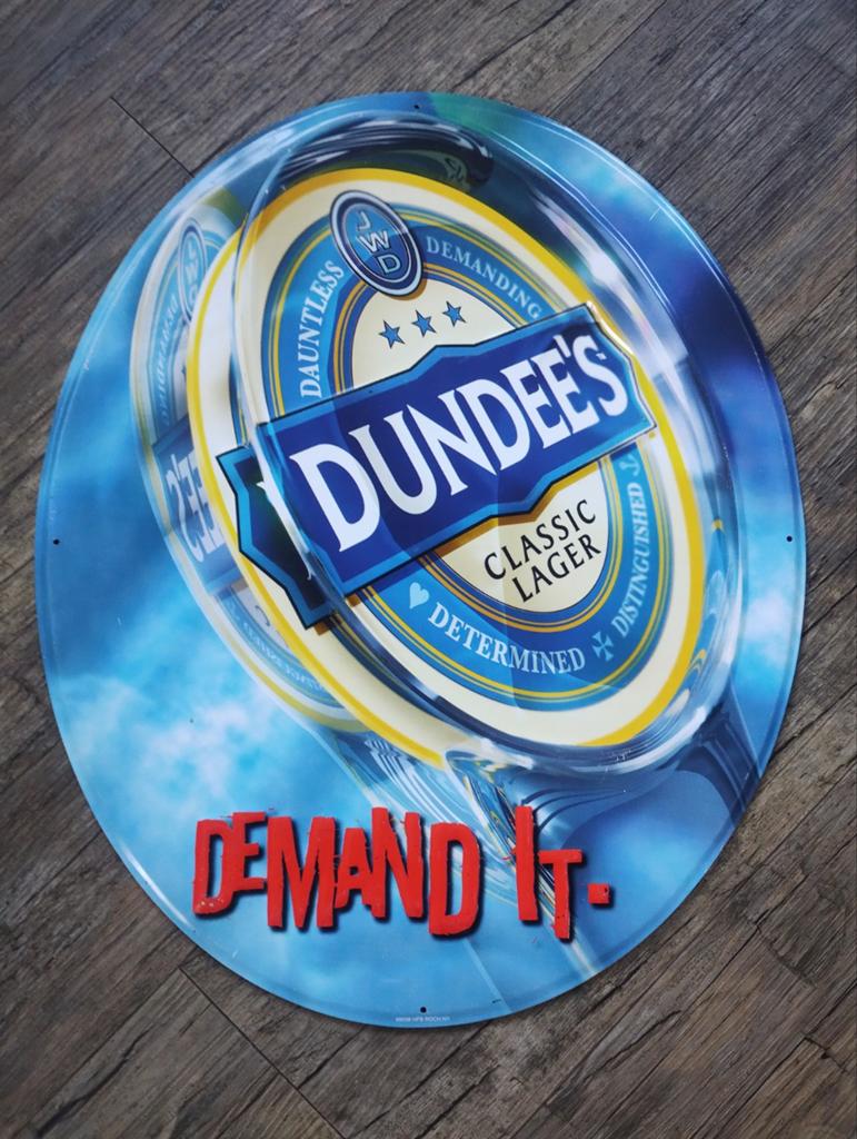 Dundee's bier reclamebord, Ophalen of Verzenden, Zo goed als nieuw, Reclamebord, Plaat of Schild, Overige merken