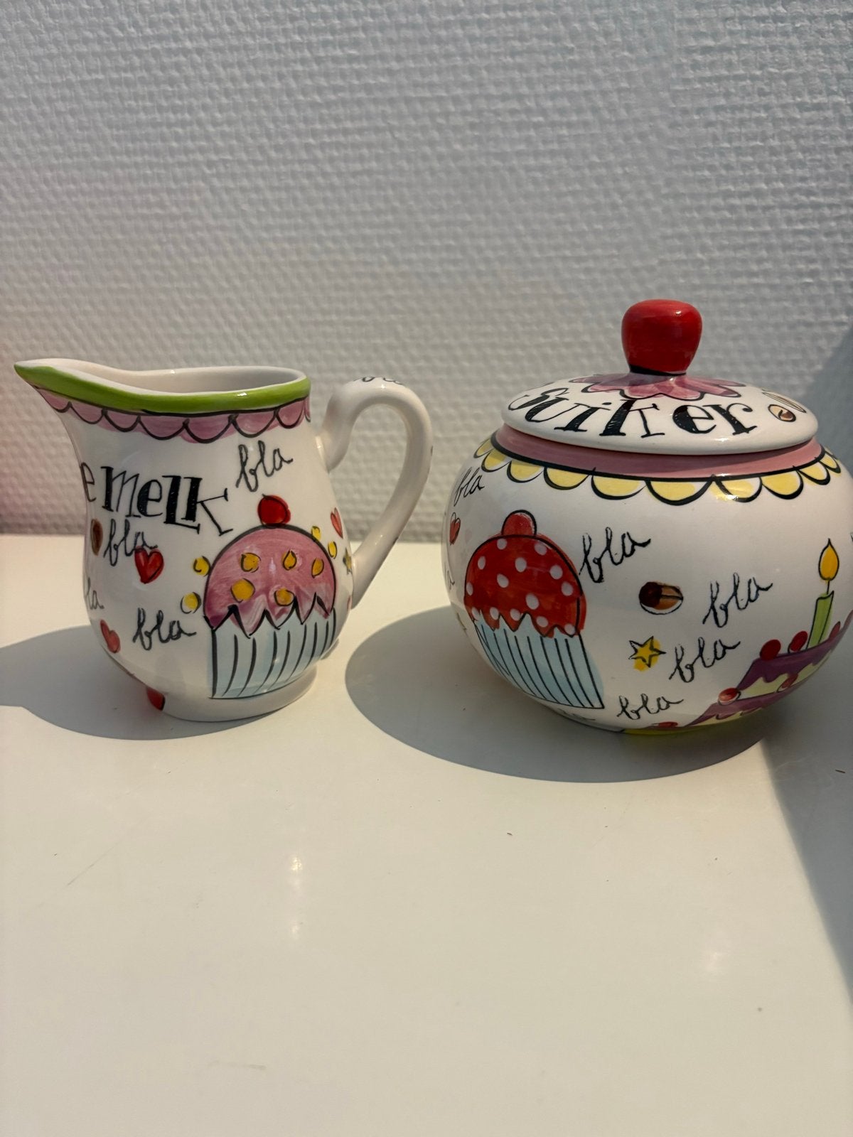 Blond Amsterdam Melk en Suiker set, Ophalen, Gebruikt, Keramiek, Overige typen
