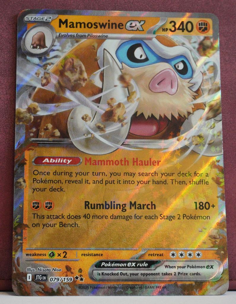 Mamoswine EX 079-159 Journey Together Pokémon Kaart, Verzenden, Nieuw, Losse kaart