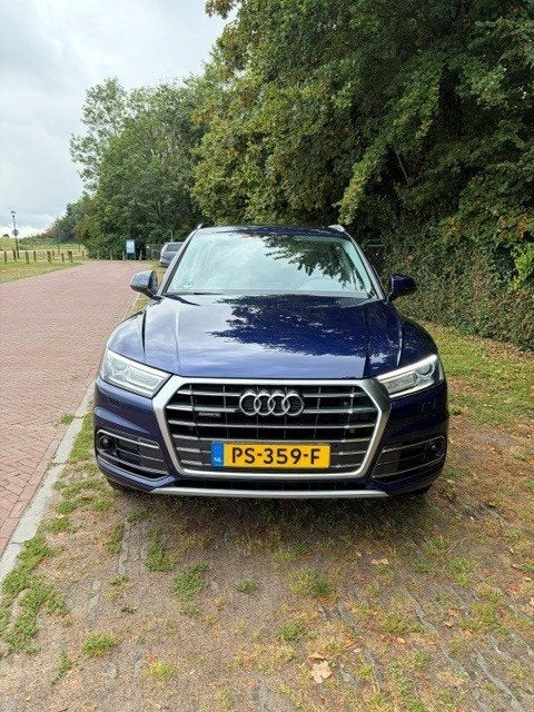 Audi Q5 2.0 TDI Quattro 163pk S Tronic 2017 Blauw, Auto's, Automaat, Stof, Lichtsensor, Euro 6