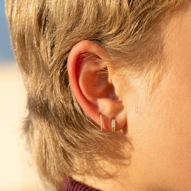 Bodymod - titanium - goud - piercing - oorbellen, Met kristal, Overige materialen, Nieuw, Ophalen of Verzenden