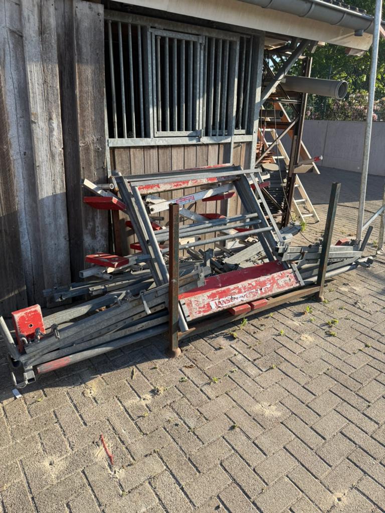 Daksteiger  compleet – 4 alu ladders + 4 consoles, Doe-het-zelf en Verbouw, Steigers, Zo goed als nieuw, Overige typen, Minder dan 2 meter