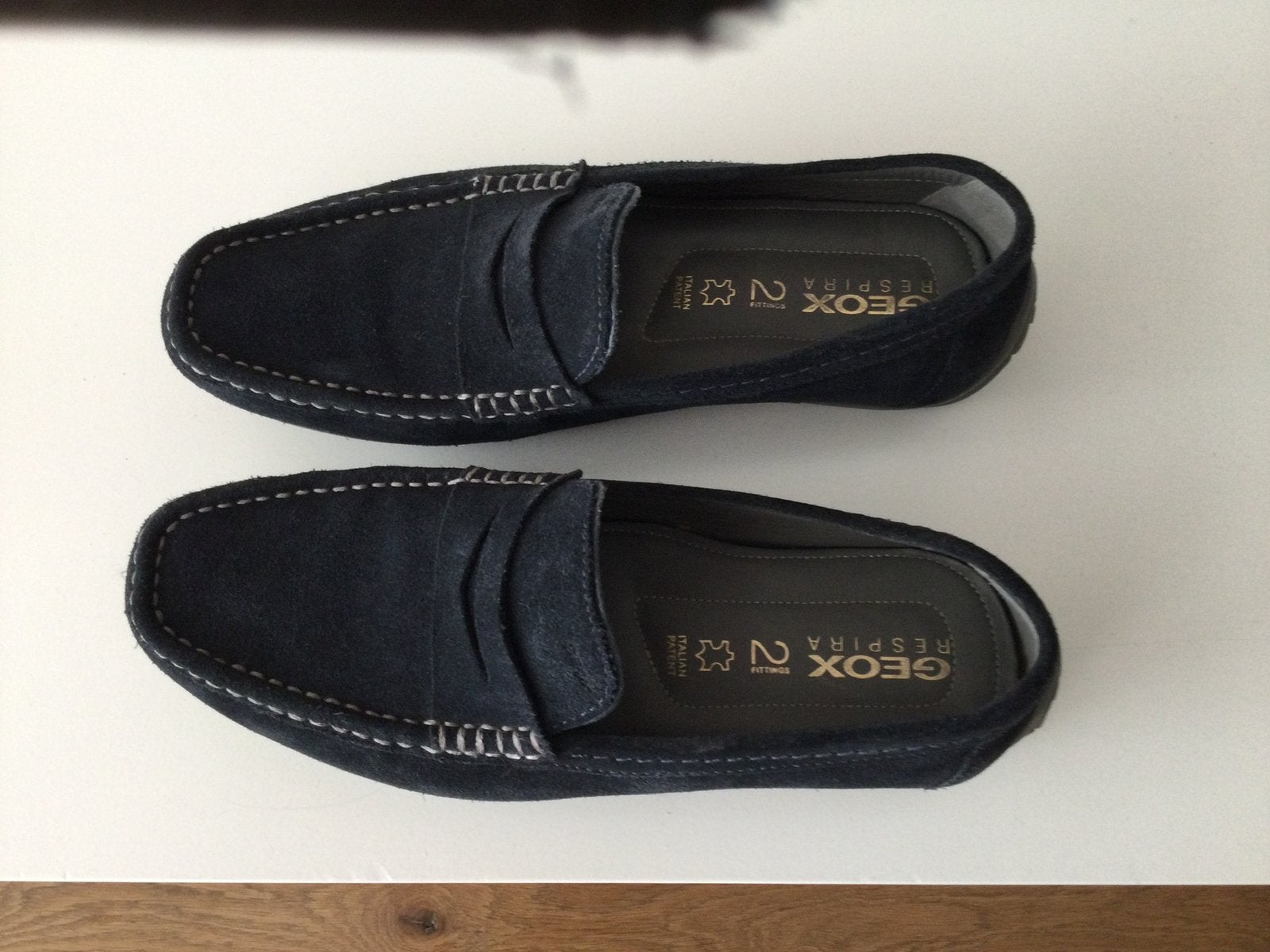 Donkerblauw suede herenschoen mt 43, Ophalen, Zo goed als nieuw, Blauw