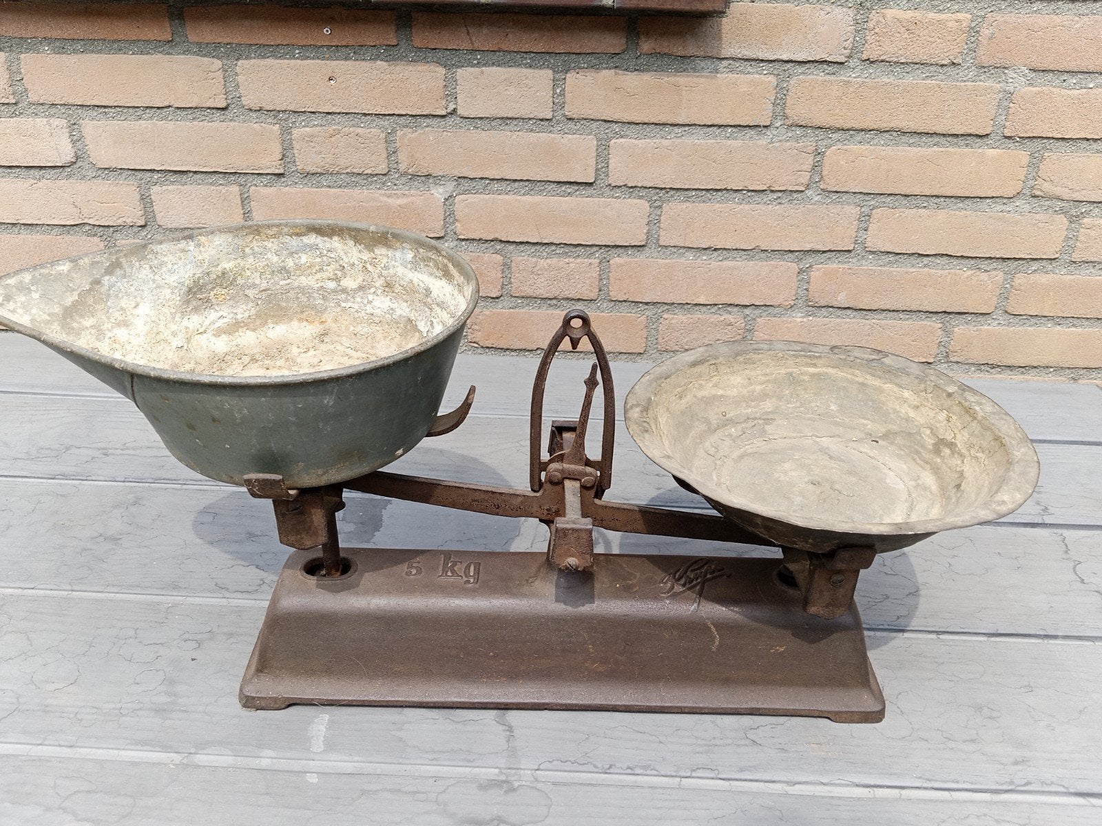 Antieke Krups weegschaal - 5 kg, Antiek en Kunst, Antiek | Gereedschap en Instrumenten, Ophalen of Verzenden