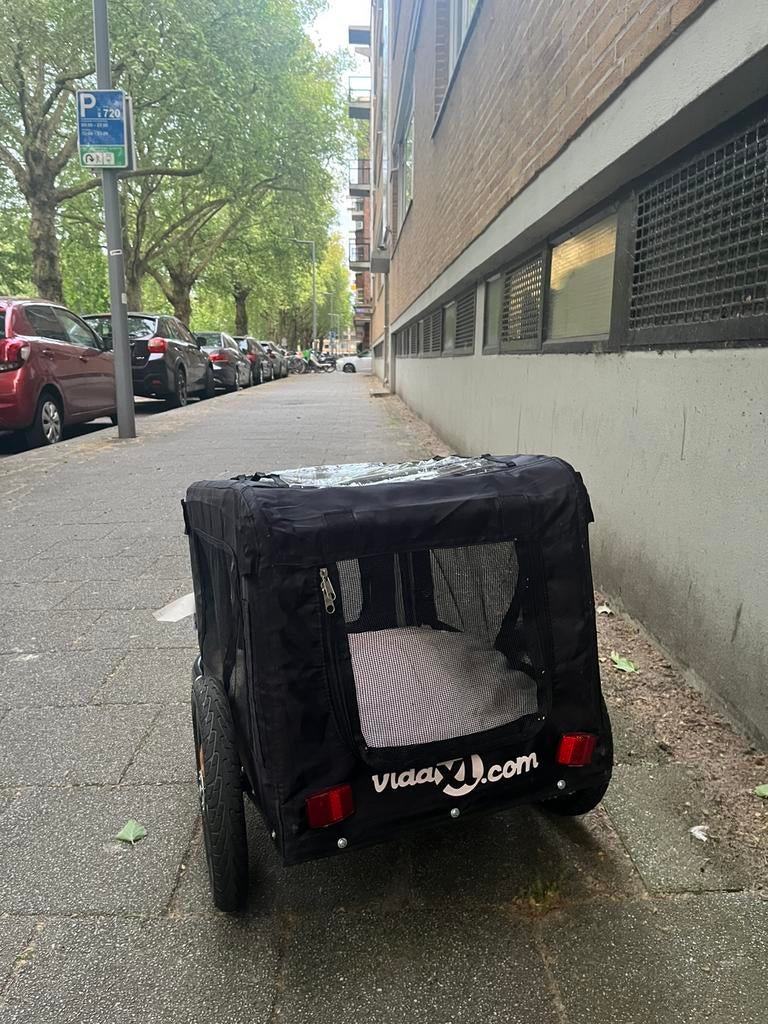 Hondenfietstrailer zwart, Dieren en Toebehoren, Honden-accessoires, Ophalen, Nieuw