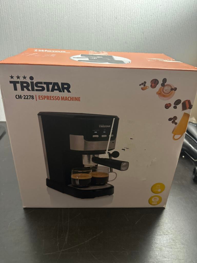 Tristar CM-2278 Espressomachine - Gloednieuw in doos, Witgoed en Apparatuur, Koffiezetapparaten, ., Espresso apparaat, Nieuw, Gemalen koffie