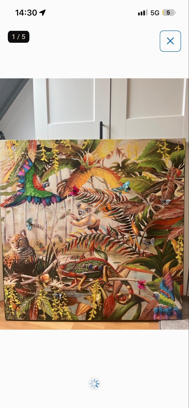Coco Maison Jungle Fever Schilderij 3D Kinderkamer, Ophalen, Doek, Realistisch, Dieren