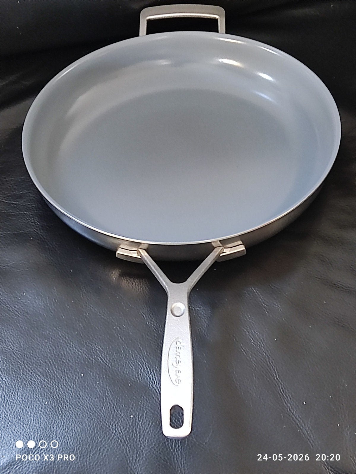 Demeyere 33 cm 5-ply koekenpan sauteerpan inductie, Huis en Inrichting, Keuken | Potten en Pannen, Ophalen, Zo goed als nieuw