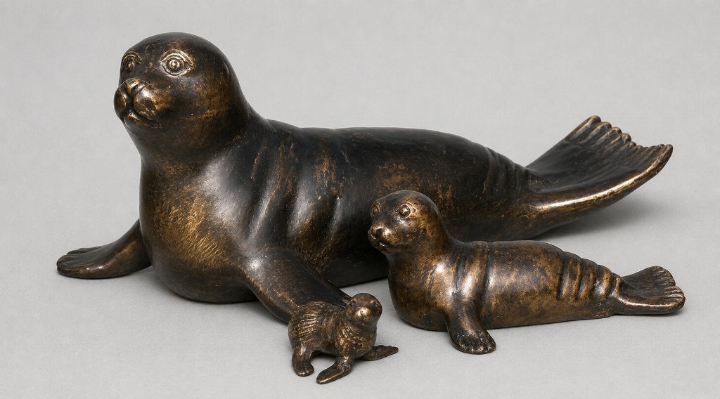 ZEEHOND / bronzen beelden / verschillende afmetingen, Ophalen of Verzenden, Beeldje of Figuurtje