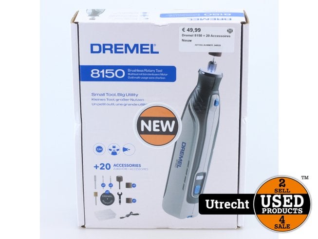 Dremel 8150 + 20 Accessoires Nieuw, Dremel, Nieuw, https://www.dremel.com/nl/nl/ondersteuning/contact, 4902 North Lilly Road, Menomonee Falls, WI 53051, Verenigde Staten