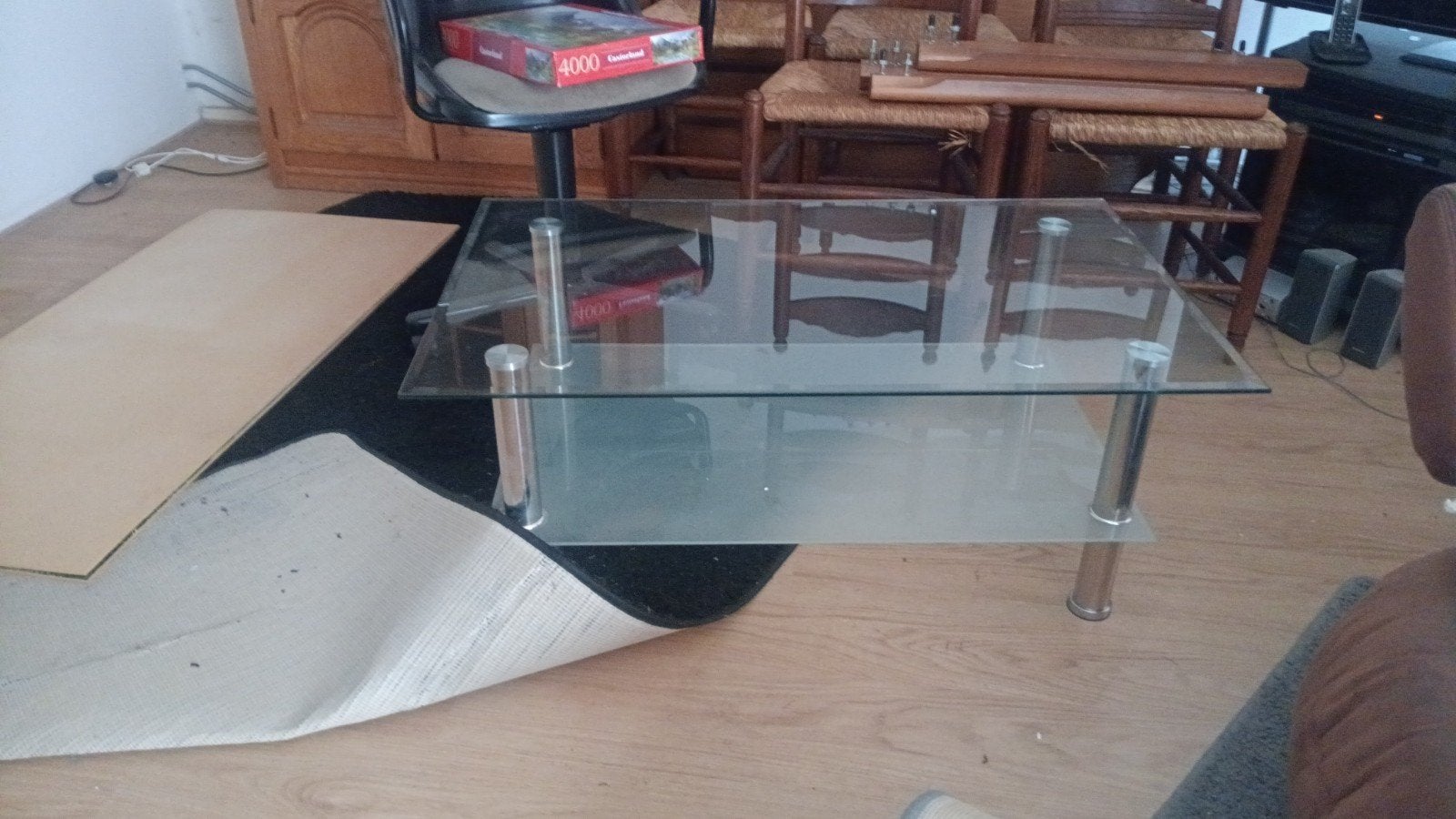 Salontafel  glas gratis, Gebruikt, Glas, Rechthoekig, 50 tot 100 cm