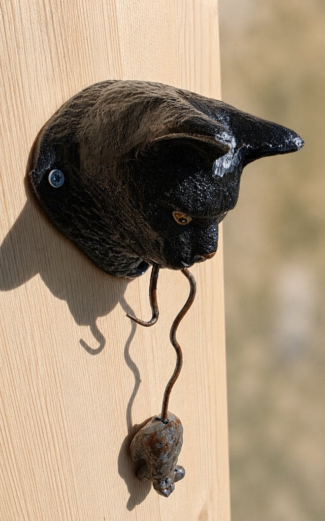 KAT EN MUIS / DEURKLOPPER / GIETIJZER / POES / GEKLEURD, Huis en tuin decoratie Marie, Nieuw, Info@huisentuindecoratiemarie.nl