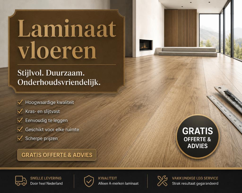 Laminaat inclusief leggen  Heerhugowaard  Gratis offerte, Huis en Inrichting, Stoffering | Vloerbedekking, Ophalen, Nieuw, 75 m² of meer