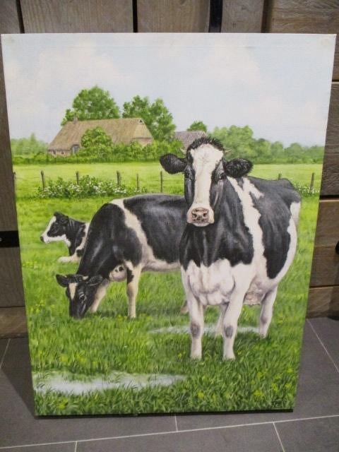 canvas koeien print/schilderij, Antiek en Kunst, Ophalen