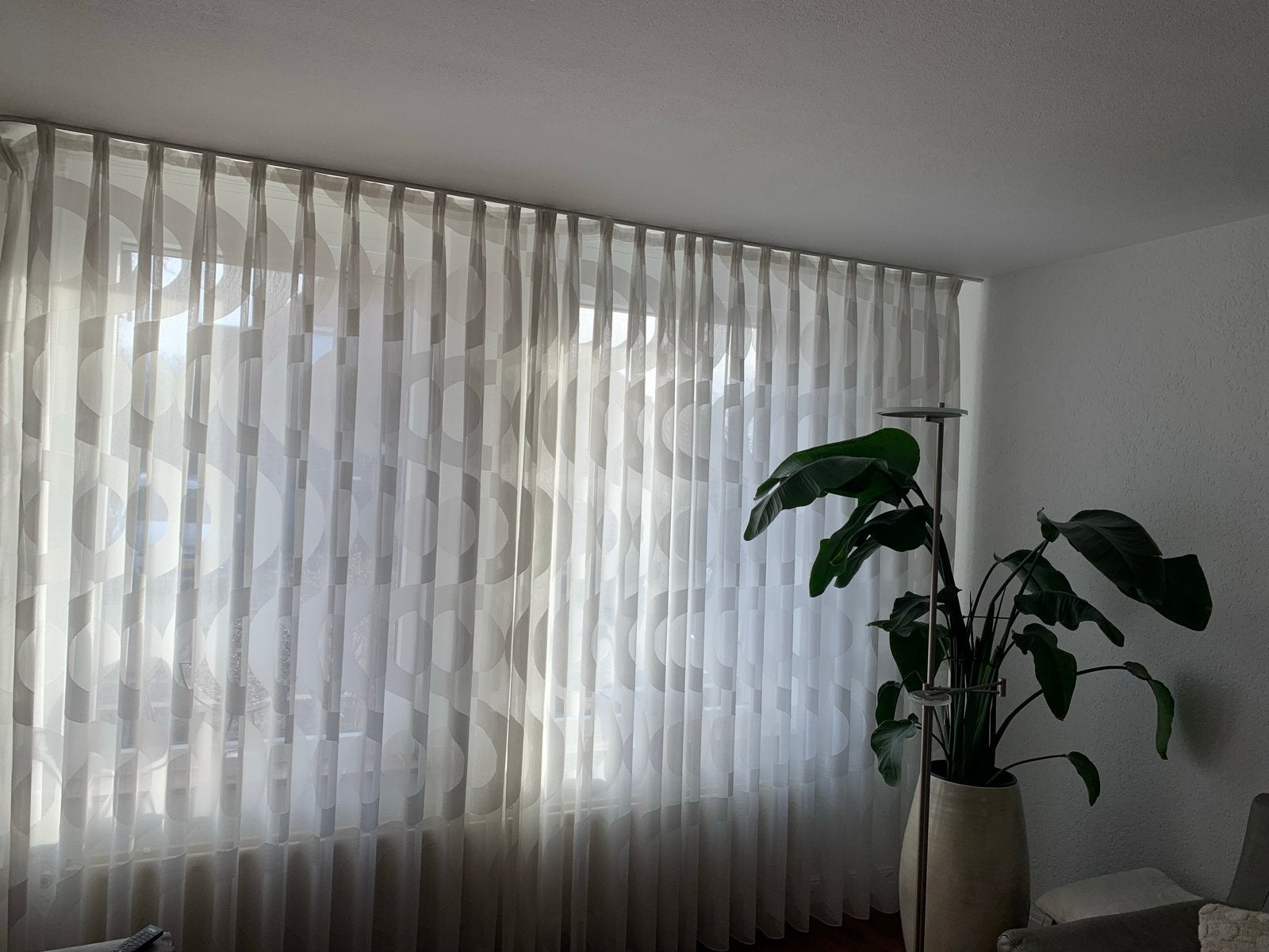 Lichte vitrage gordijnen, Huis en Inrichting, Stoffering | Gordijnen en Lamellen, Ophalen, Wit, Zo goed als nieuw, 200 cm of meer
