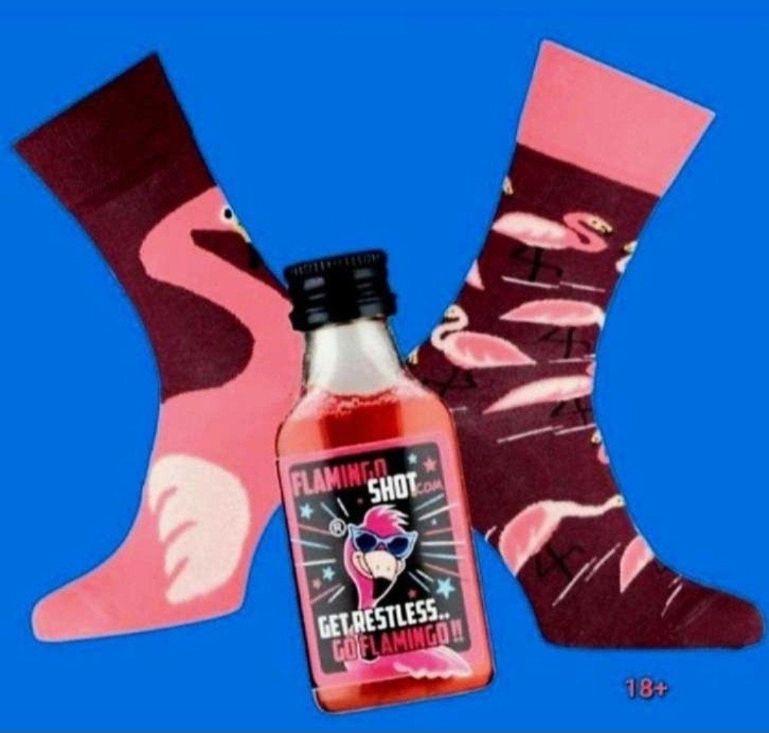FLAMINGO SOKKEN + SHOTJE FLAMINGO, Ophalen of Verzenden, Nieuw
