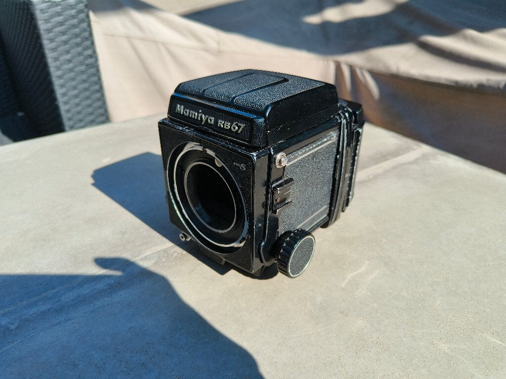 Mamiya RB67 Pro S Body + Filmback, Ophalen, Gebruikt, Spiegelreflex, Overige Merken