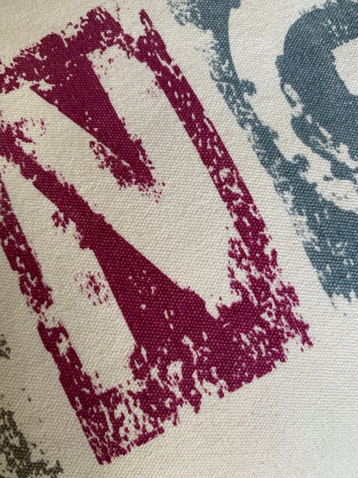 Decoratief kussen met 'LIVING' opdruk, Overige merken, Gebruikt, Meerkleurig, Met print