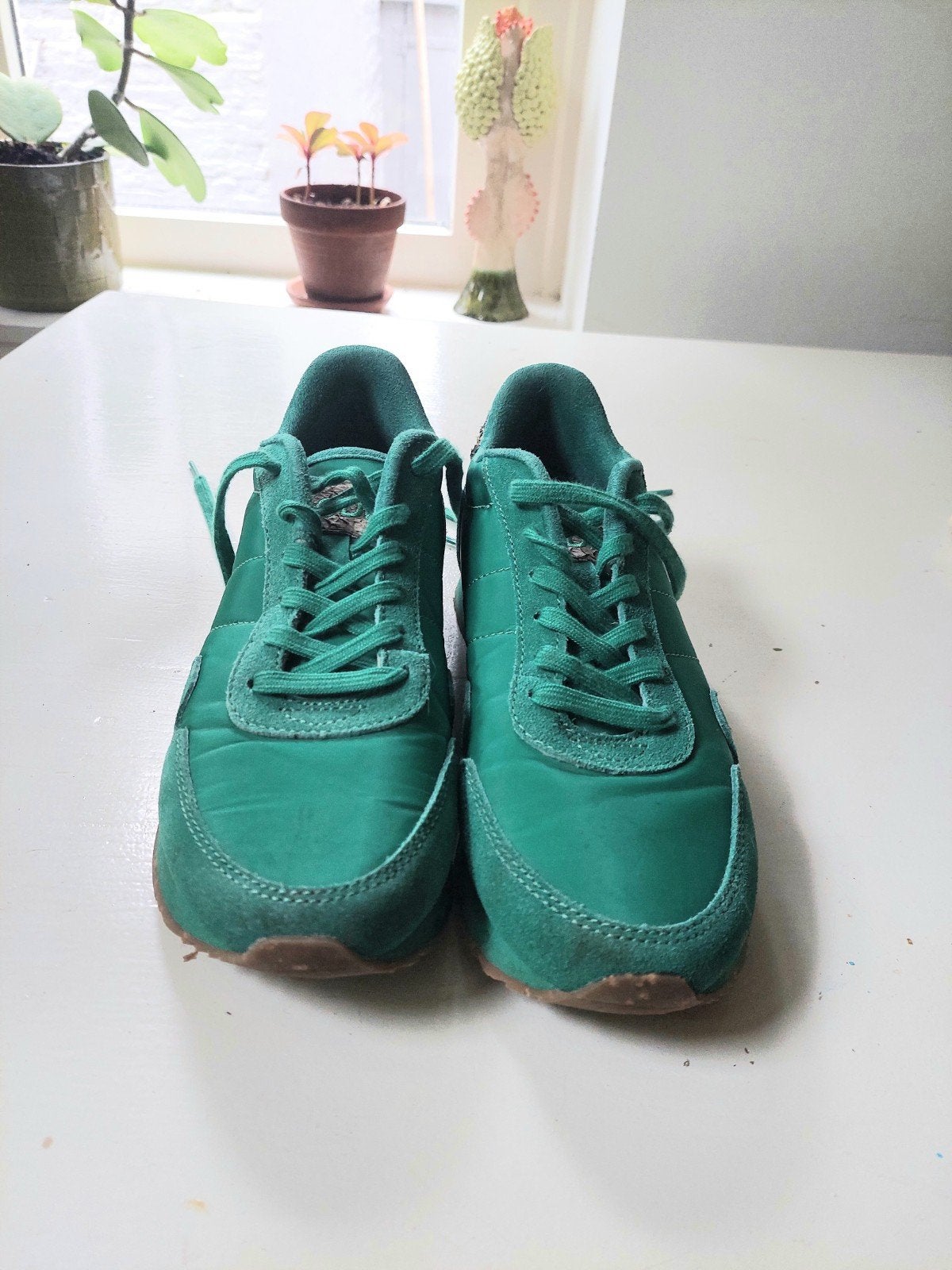 Groene sneakers Woden mt 37,5, Ophalen of Verzenden, Zo goed als nieuw, Groen, Sneakers of Gympen