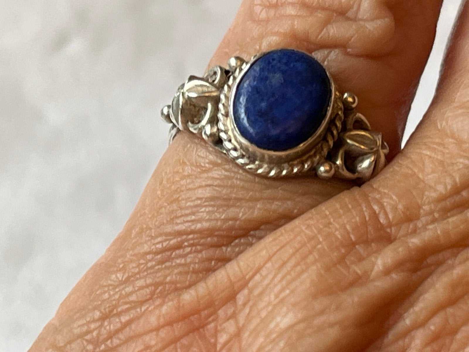 Zilveren ring met Lapis Lazuli, maat 16,5, Met edelsteen, Dame, Zilver, Verzenden