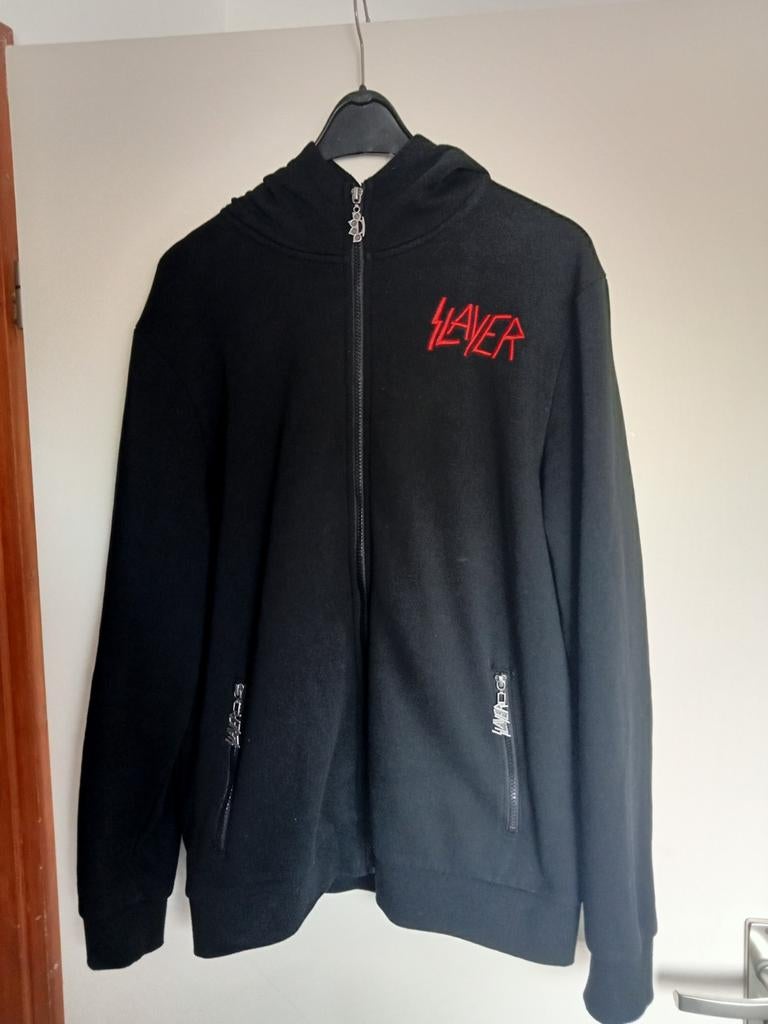 Slayer zipper capuchon met 2 klittenband plaatjes, Ophalen of Verzenden, Zo goed als nieuw, Zwart