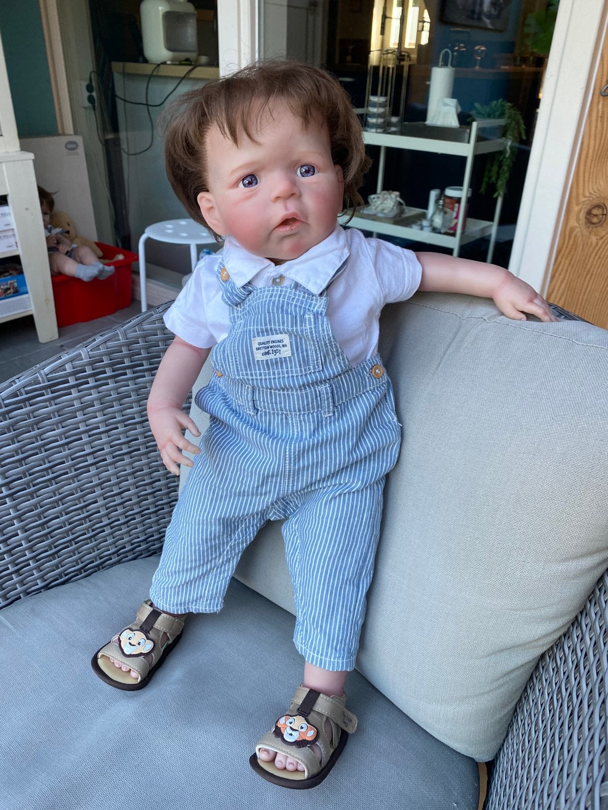 Mooie Reborn pop type Sandy, Verzamelen, Ophalen of Verzenden, Zo goed als nieuw, Pop