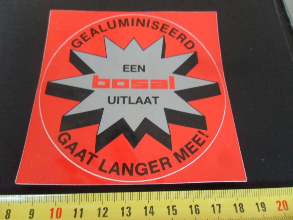 sticker BOSAL een uitlaat Gealuminiseerd gaat langer AX081*, Verzamelen, Ophalen of Verzenden, Zo goed als nieuw