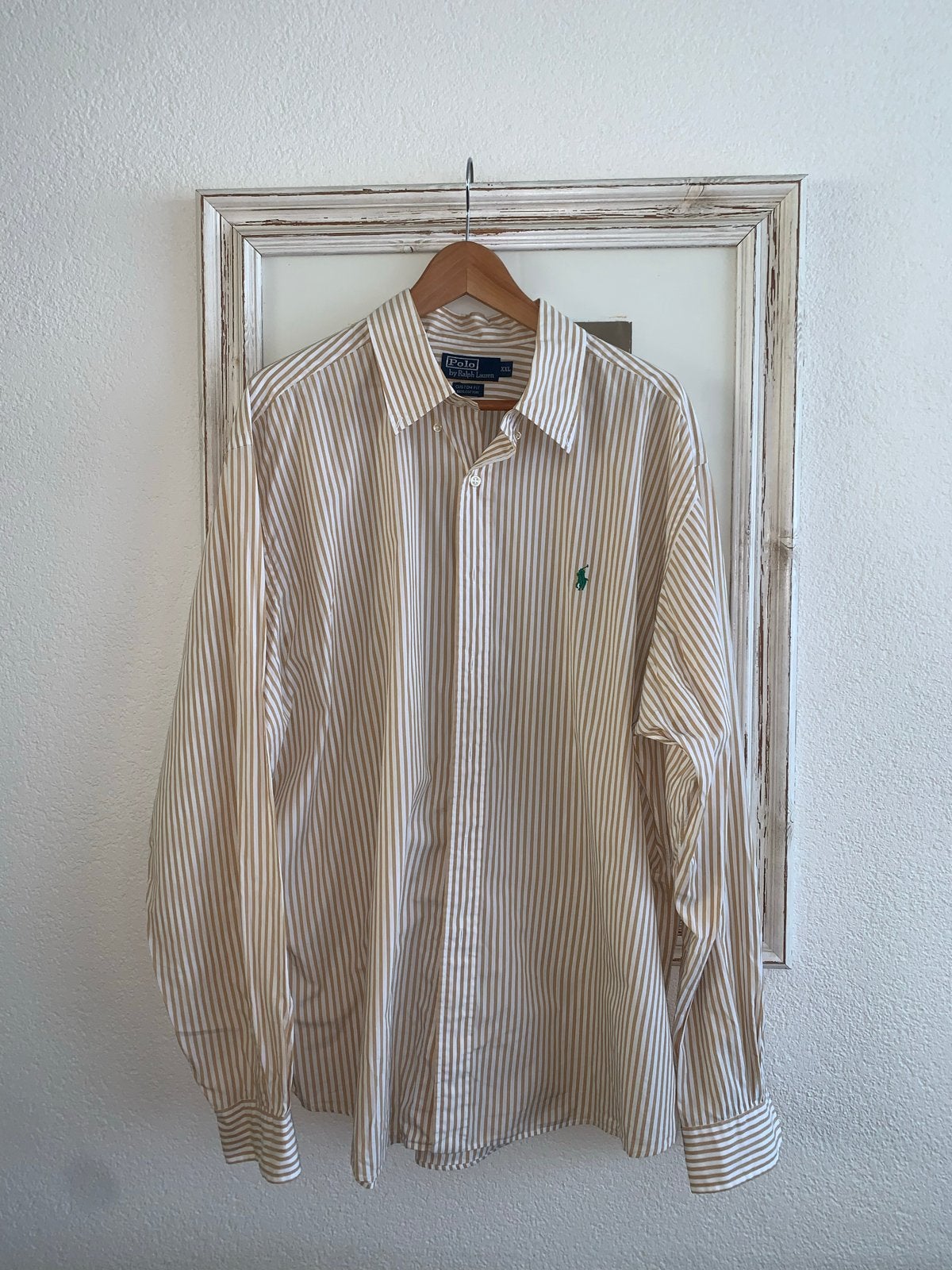 Polo Ralph Lauren gestreept overhemd - XXL, Kleding | Heren, Overhemden, Ophalen of Verzenden, Zo goed als nieuw, Beige, Overige halswijdtes