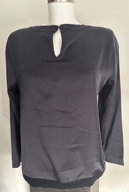 PESERICO damesblouse Made in Italy 97 % zijde en 3 % Elastan, Maat 38/40 (M), Peserico, Verzenden, Zwart