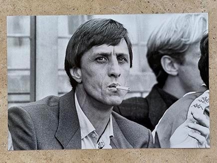 Org z/w foto 20x30 cm Johan Cruijff coach Ajax met sigaret, Verzenden, Nieuw, Ajax, Poster, Plaatje of Sticker