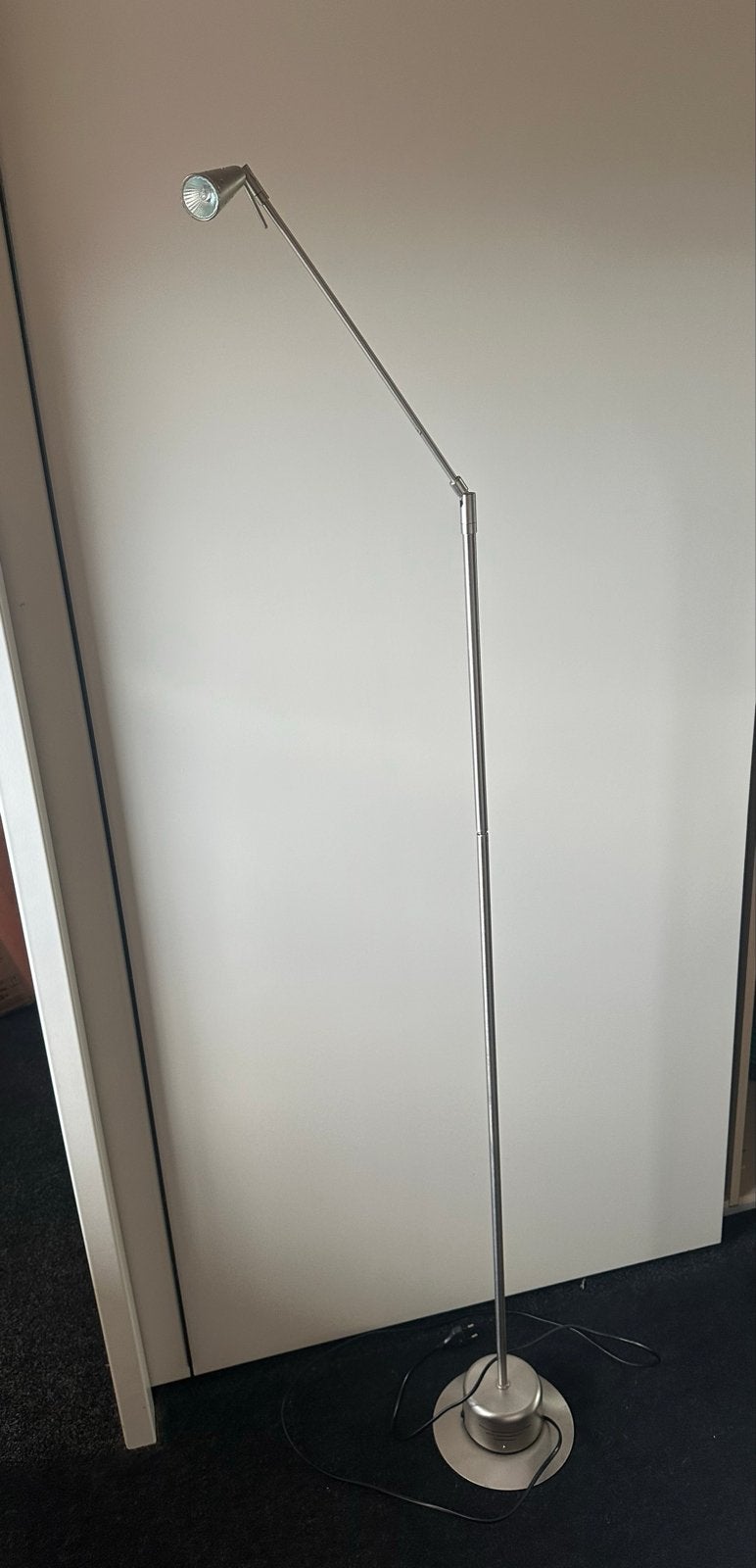 Moderne Staande Leeslamp - Zilverkleurig Metaal, Ophalen, Gebruikt, GU10, Metaal