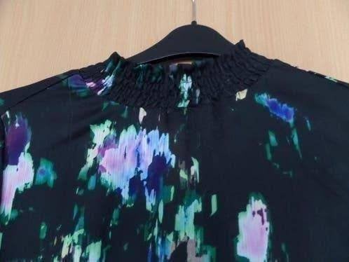 Aparte zwarte, transparante Hema blouson maat M met kraagje, Ophalen of Verzenden, Zo goed als nieuw, Maat 38/40 (M), Zwart